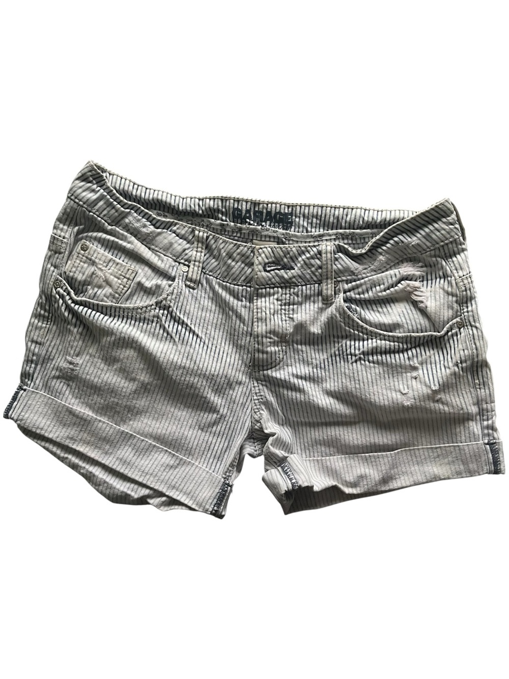 [FREE w/ Purchase] ✨ Garage Blue Pinstripe Button Fly Jean Shorts